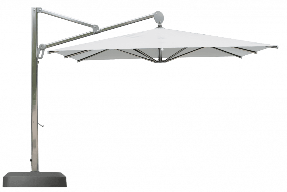 Parasol déporté Sunflower Carré 300x300 Polyester Blanc|Parasol déporté luxueux et robuste | La Maison du Parasol