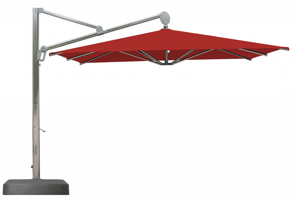 Parasol déporté Sunflower Carré 300x300 Polyester Rouge|Parasol déporté luxueux et robuste | La Maison du Parasol