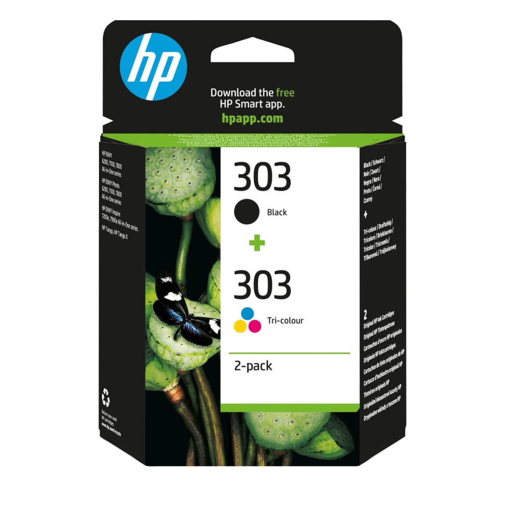 Pack de 2 cartouches d'encre HP 303 Noir et couleurs