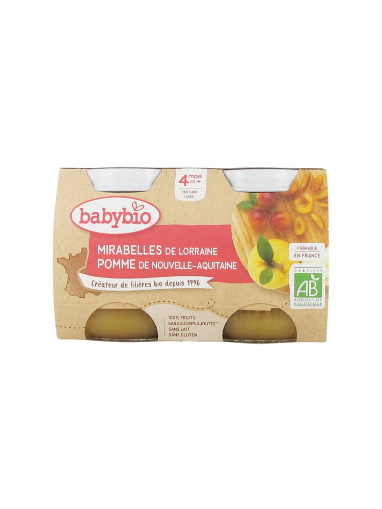 Babybio Mirabelles de Lorraine Pomme de Nouvelle-Aquitaine