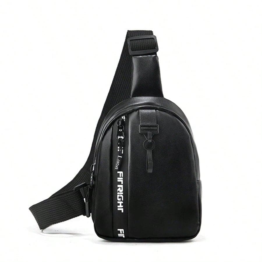 Nouvelle arrivée Pratique Sac poitrine pour femmes en PU, sac à bandoulière unique en style simple avec lettre en bloc de couleur et large sangle,