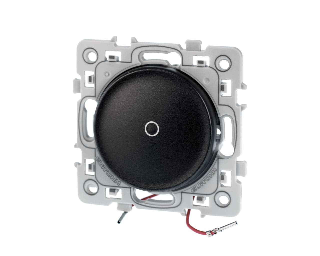 Interrupteur va-et-vient lumineux Noir Eur'Ohm Square