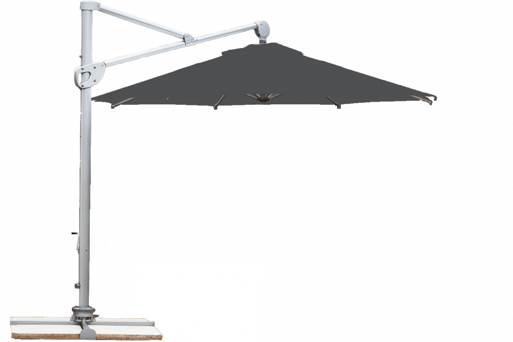 Parasol déporté Helios résistant au vent Rond Ø 300 Acrylique sunbrella premium Ardoise | La Maison du Parasol