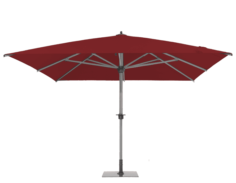 Parasol géant Sunwheel Carré 400x400 Acrylique sunbrella premium Burgundy | La Maison du Parasol
