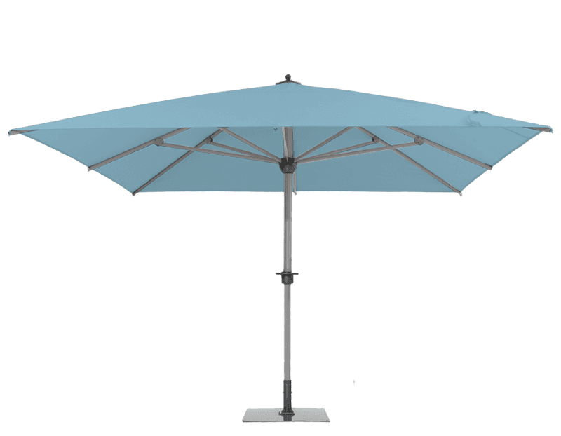 Parasol géant Sunwheel Carré 400x400 Acrylique sunbrella premium Mineral blue | La Maison du Parasol