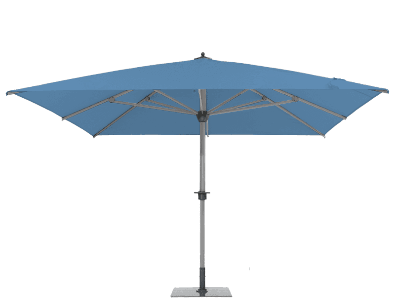 Parasol géant Sunwheel Carré 350x350 Acrylique sunbrella premium Myosotis | La Maison du Parasol
