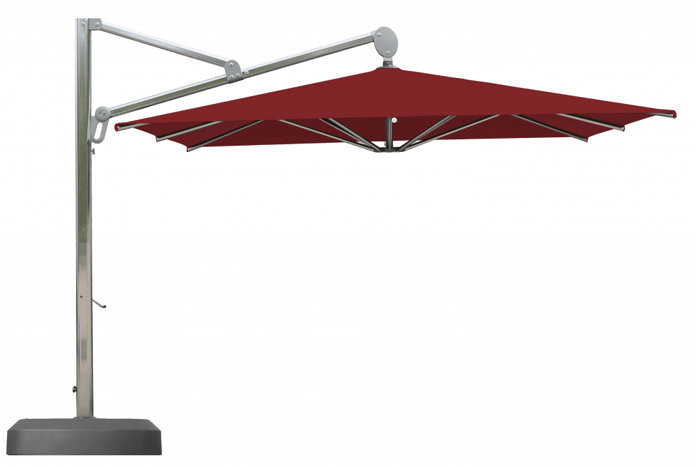 Parasol déporté Sunflower Carré 300x300 Acrylique sunbrella premium Burgundy|Parasol déporté luxueux et robuste | La Maison du Parasol