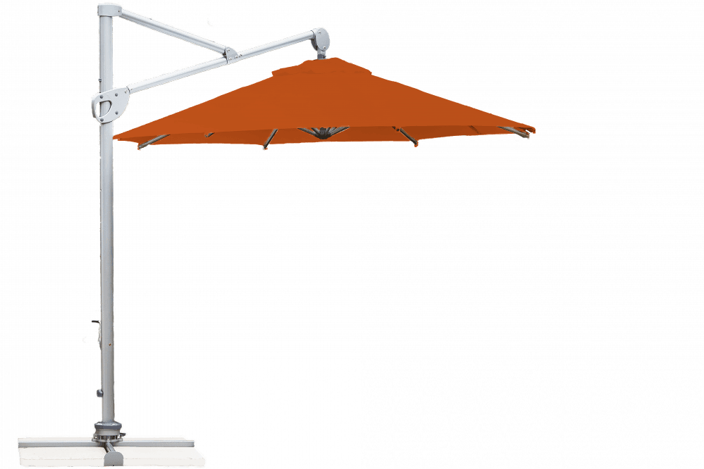 Parasol déporté Helios résistant au vent Rond Ø 300 Acrylique sunbrella premium Pumpkin | La Maison du Parasol