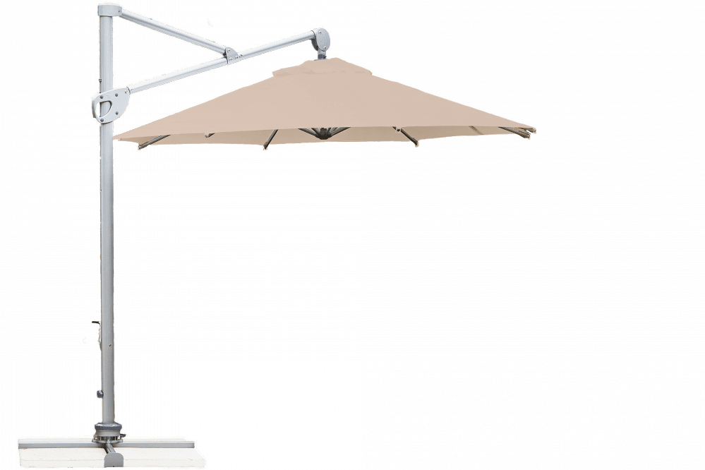 Parasol déporté Helios résistant au vent Rond Ø 300 Acrylique sunbrella premium Lin | La Maison du Parasol