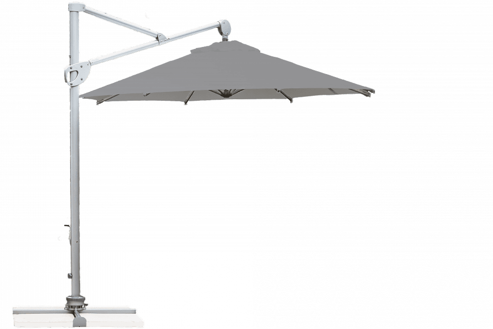 Parasol déporté Helios résistant au vent Rond Ø 300 Acrylique sunbrella premium Lead chiné | La Maison du Parasol