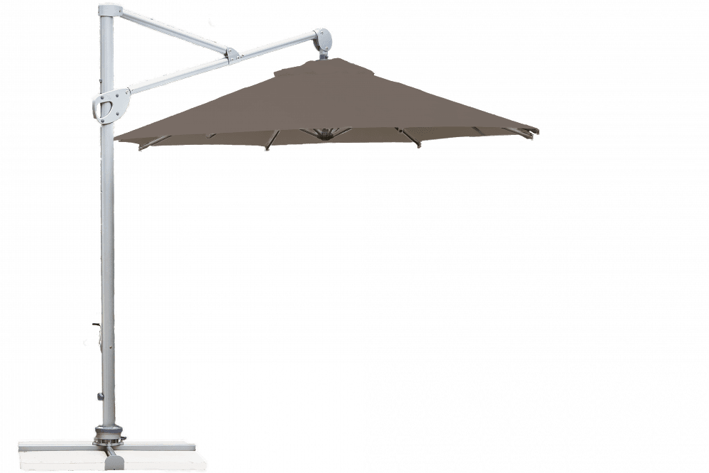 Parasol déporté Helios résistant au vent Rond Ø 300 Acrylique sunbrella premium Taupe | La Maison du Parasol